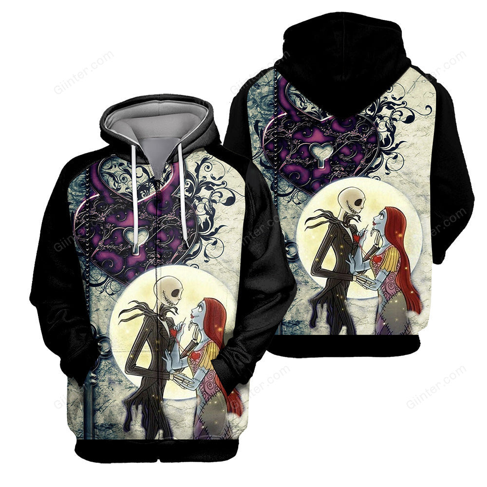Jack Skellington & Sally Hoodie 3D All Over Printed Shirts For Men And Women 508