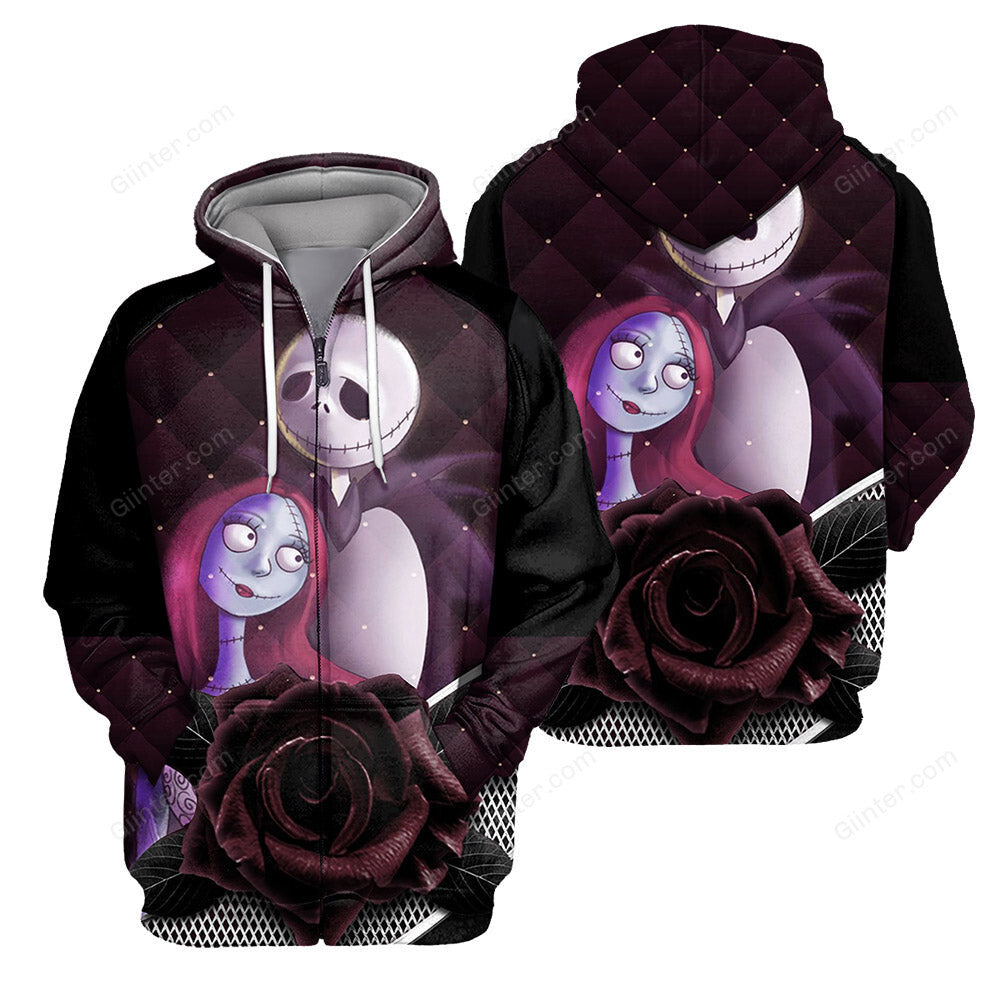 Jack Skellington & Sally Hoodie 3D All Over Printed Shirts For Men And Women 511