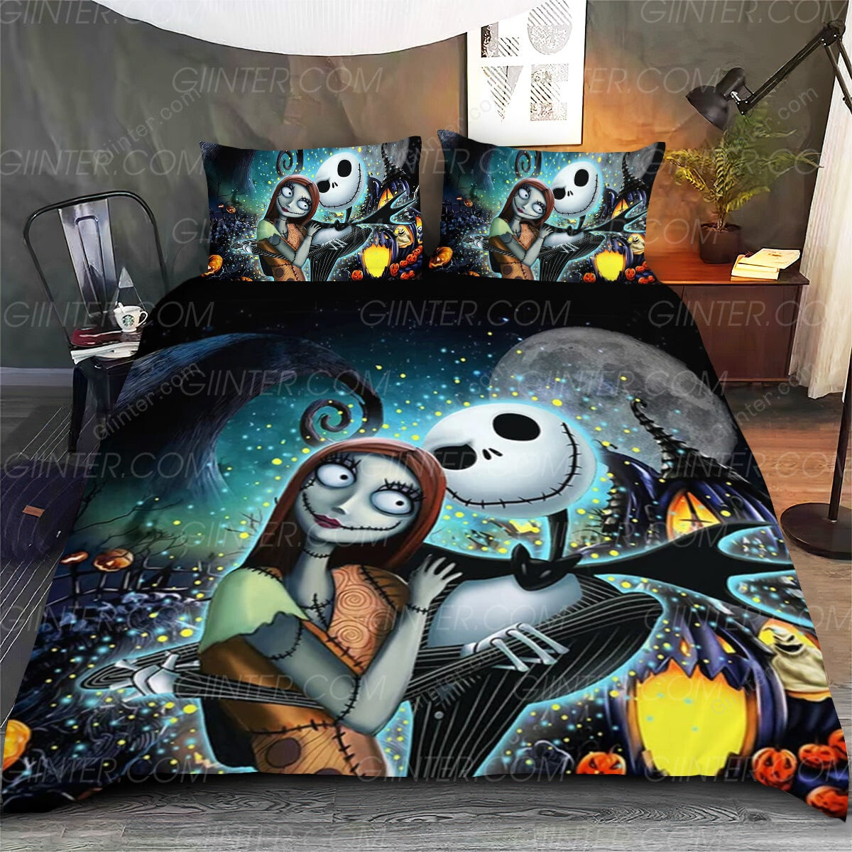 Jack Skellington & Sally NBC Duvet Cover Bedding Set GINNBC97152