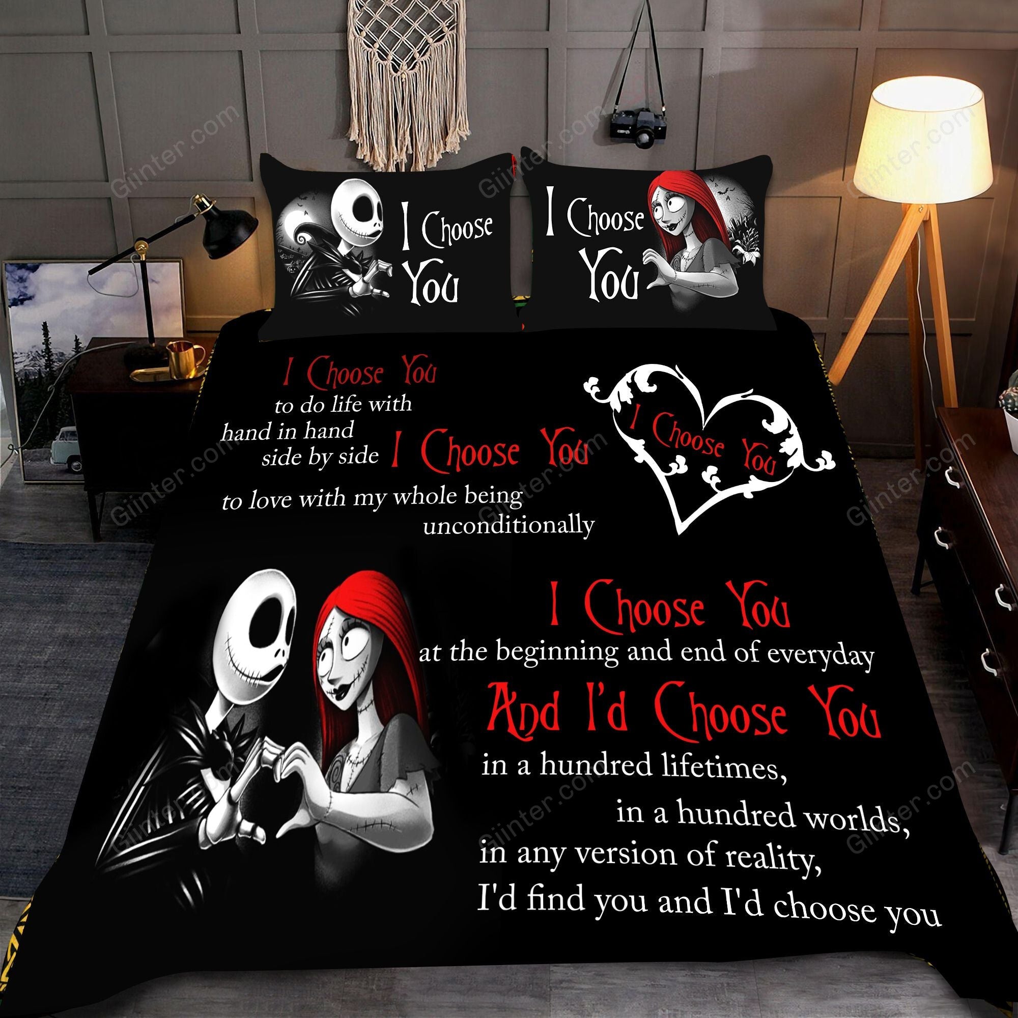 Jack Skellington & Sally Quilt Bedding Set 581
