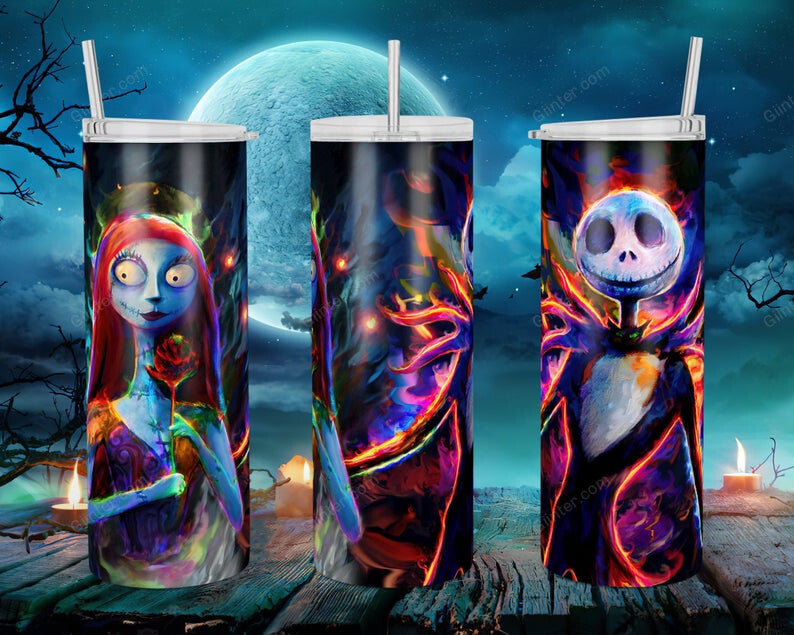 Jack Skellington & Sally Skinny Tumbler