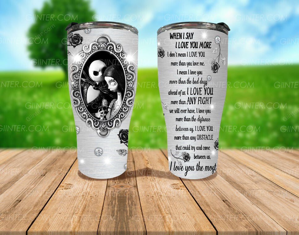Jack Skellington & Sally Personalized Stainless Steel Tumbler GINNBC88724