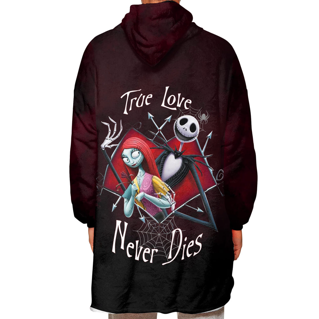 jack skellington & sally fleece hoodie blanket