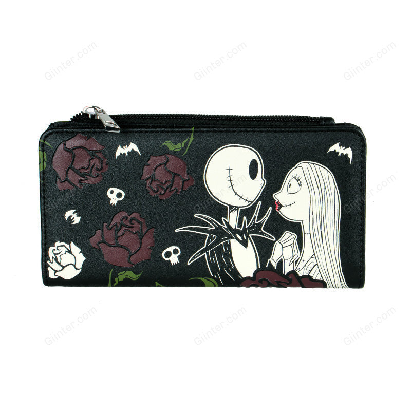 Jack Skellington & Sally Women Long Zipper Purses Design Clutch Forever Young Wallet Female Card Holder 5544