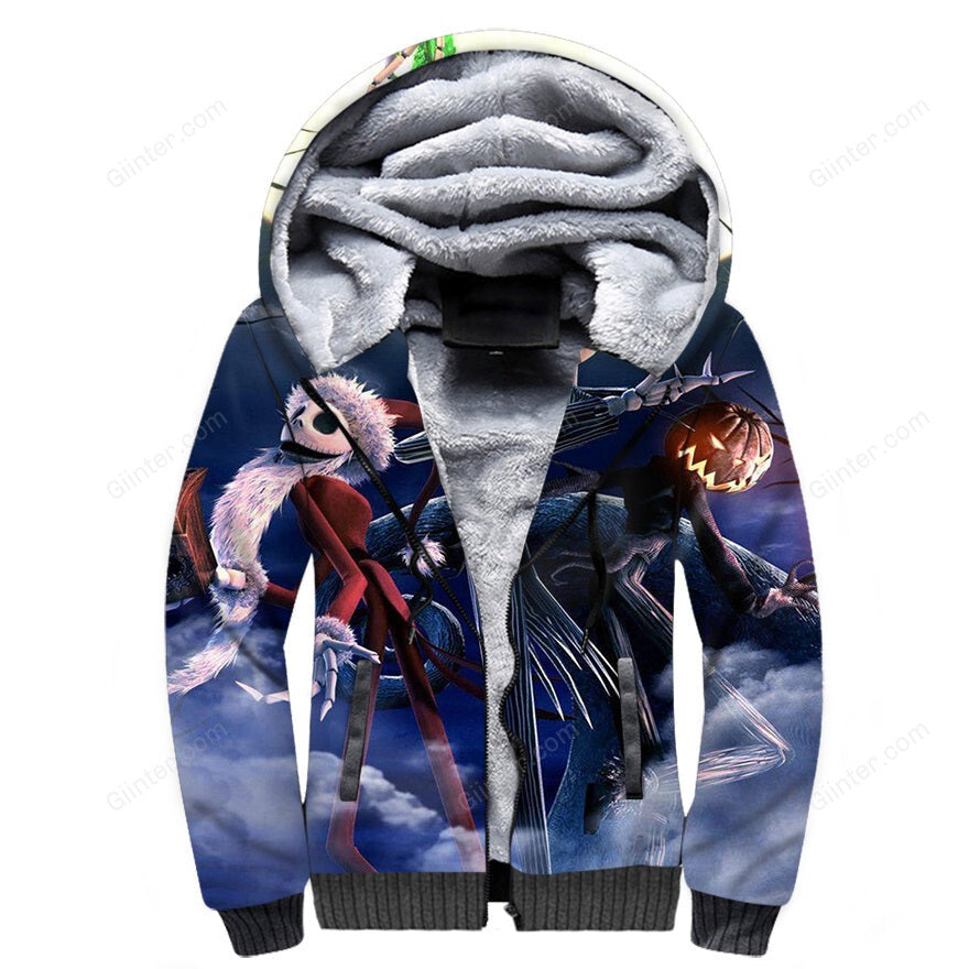 Jack Skellington 3D Print Hoodies Men Winter Zipper Jacket 2018