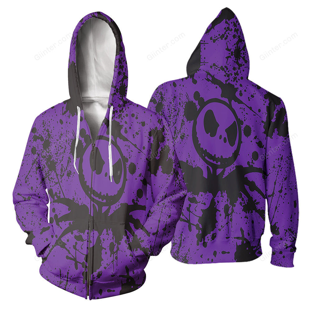 Jack Skellington 3D Print Painted Hoodies - Red & Purple (LIMITED EDITION)