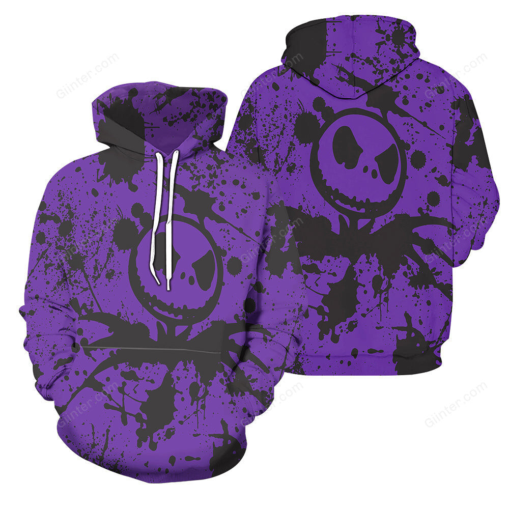 Jack Skellington 3D Print Painted Hoodies - Red & Purple (LIMITED EDITION)