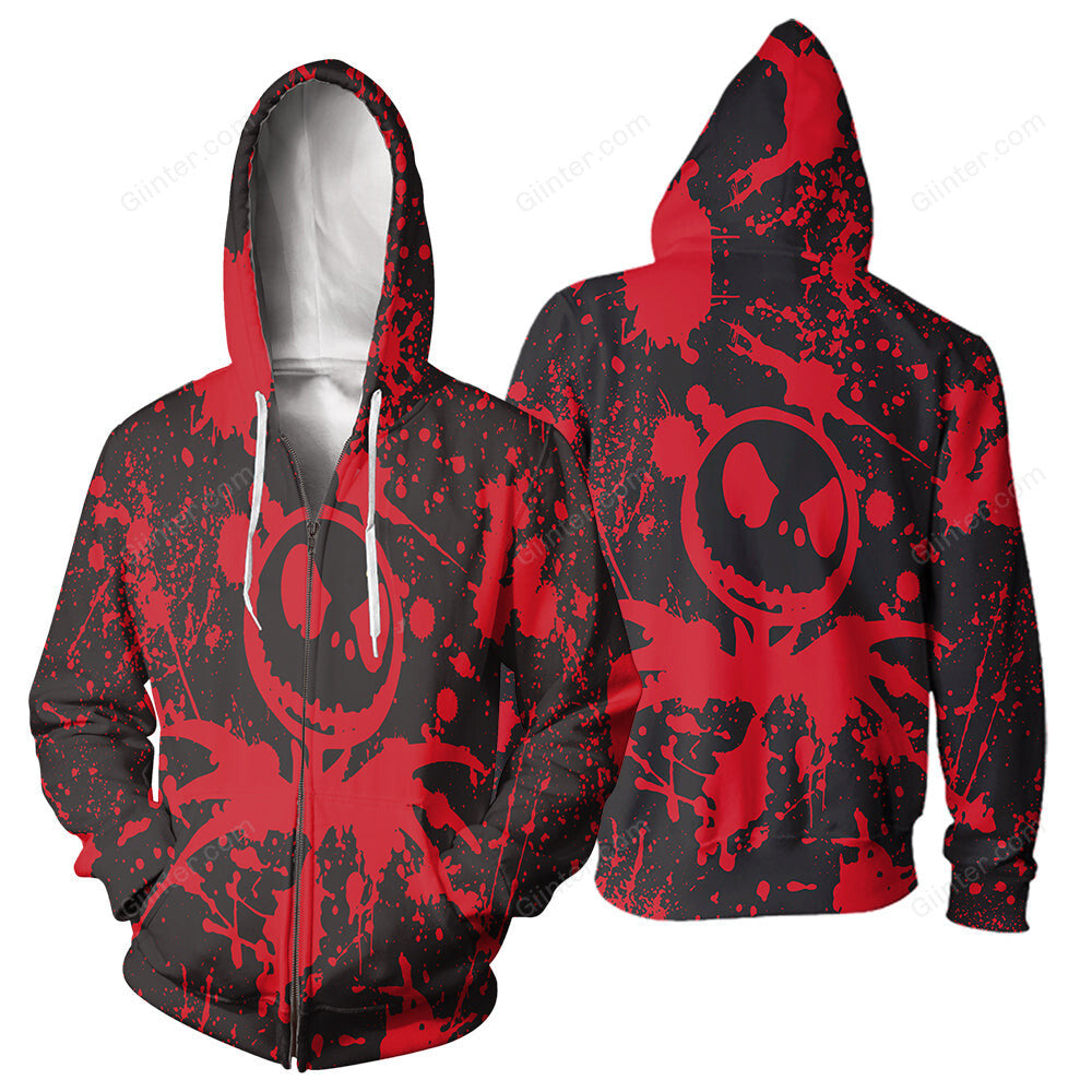 Jack Skellington 3D Print Painted Hoodies - Red & Purple (LIMITED EDITION)