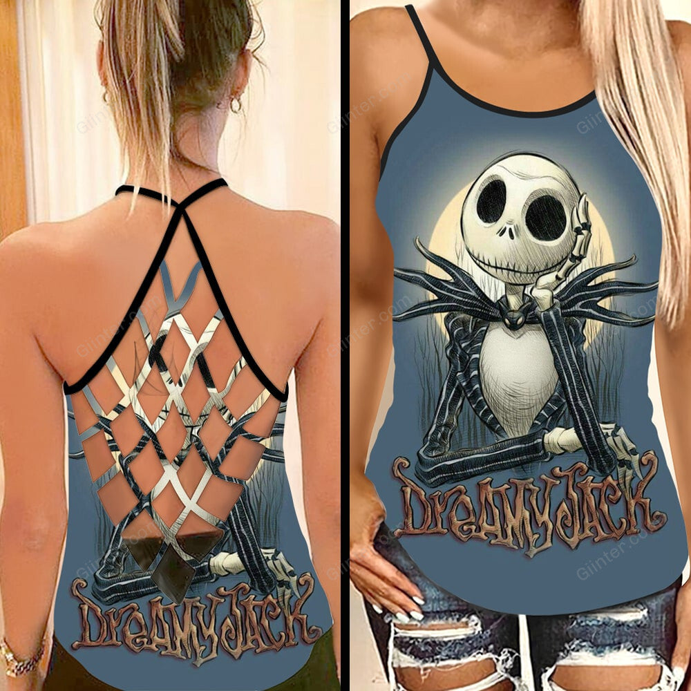Jack Skellington Criss-Cross Tank Top GINNBC76532