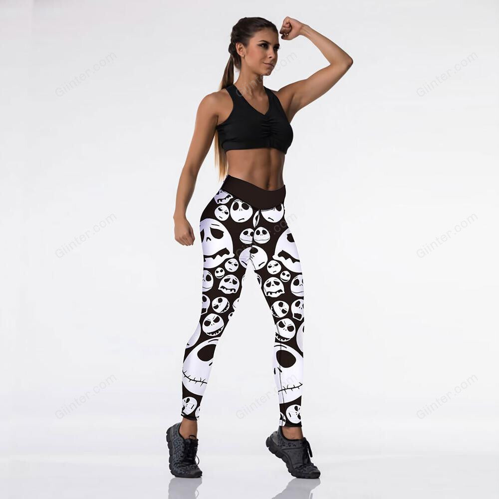 Jack Skellington Faces Leggings