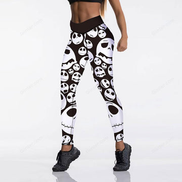 Jack Skellington Faces Leggings