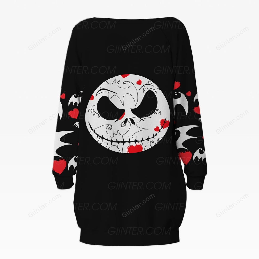 Jack Skellington Girl Women's Lace-Up Long Sweatshirt GINNBC00213