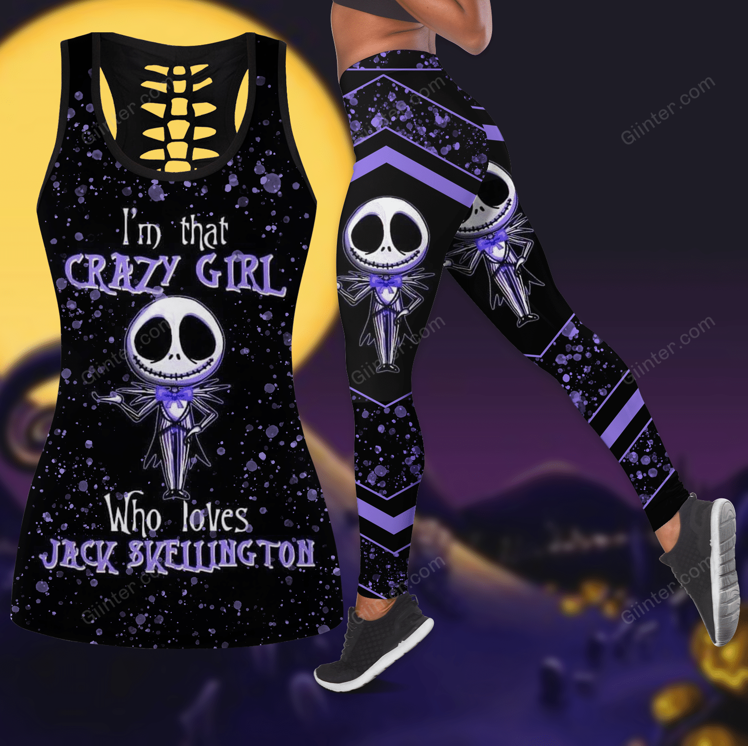Jack Skellington Girl Women Tank Top & Legging GINNBC102634