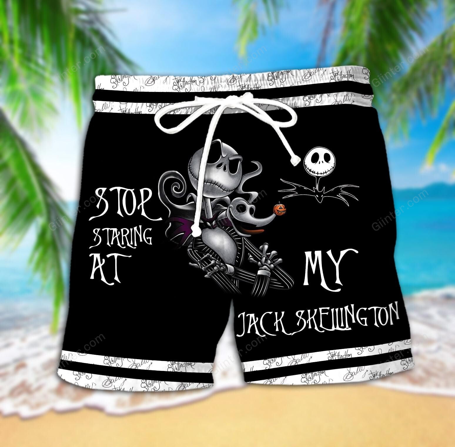 Jack Skellington Hawaiian Shirt & Beach Shorts Set GINNBC97367