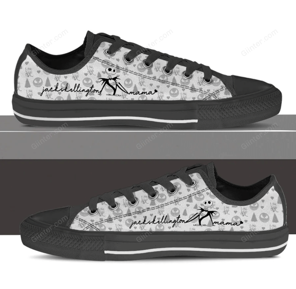 Jack Skellington Mama Women Low Top Canvas Shoes GINNBC102268