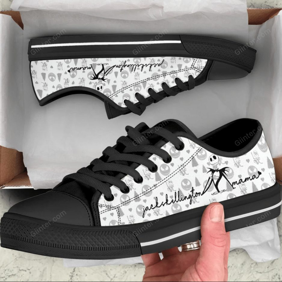 Jack Skellington Mama Women Low Top Canvas Shoes GINNBC102268