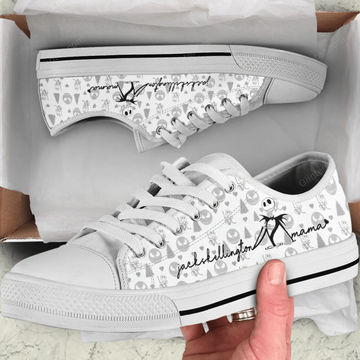 Jack Skellington Mama Women Low Top Canvas Shoes GINNBC102268