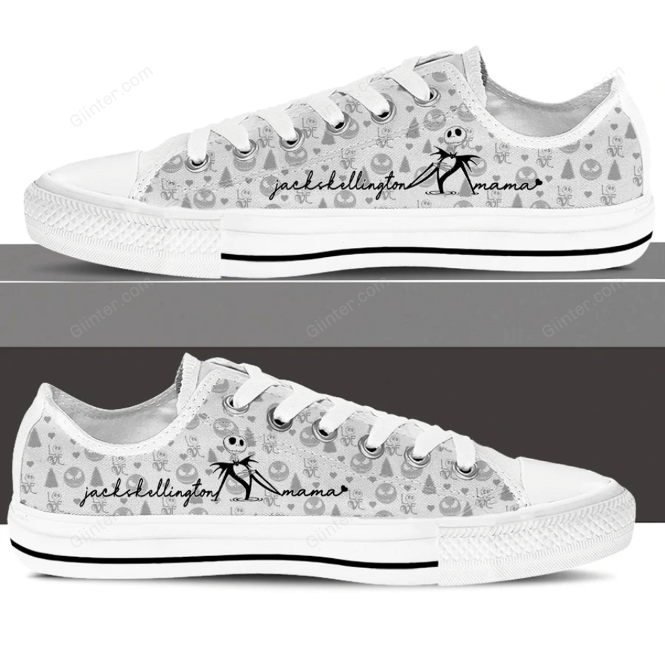 Jack Skellington Mama Women Low Top Canvas Shoes GINNBC102268