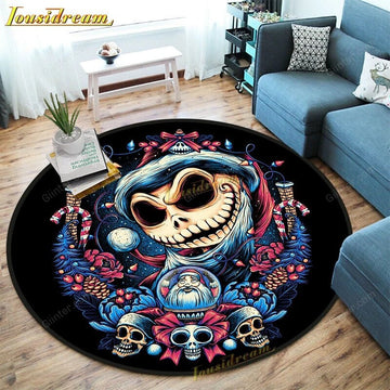 Jack Skellington Non-slip Floormat Area Round Rug (Foldable) GINNBC958F39