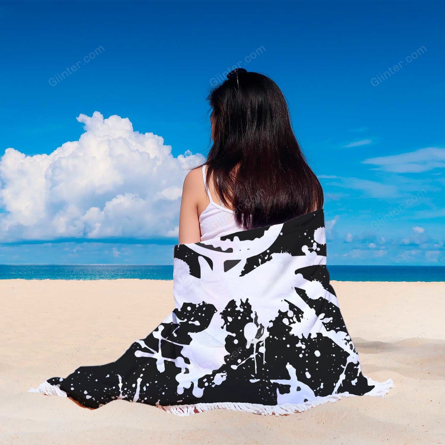 Jack Skellington Painted 3D Printed Beach Blanket