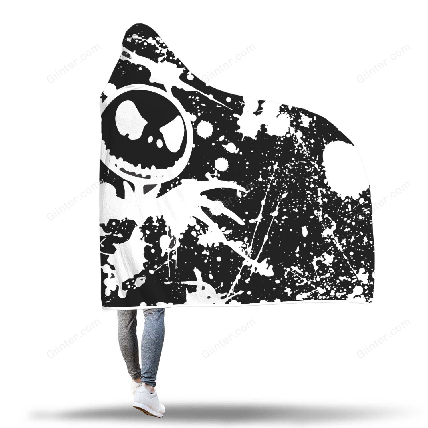 Jack Skellington Painted 3D Printed Hooded Blanket