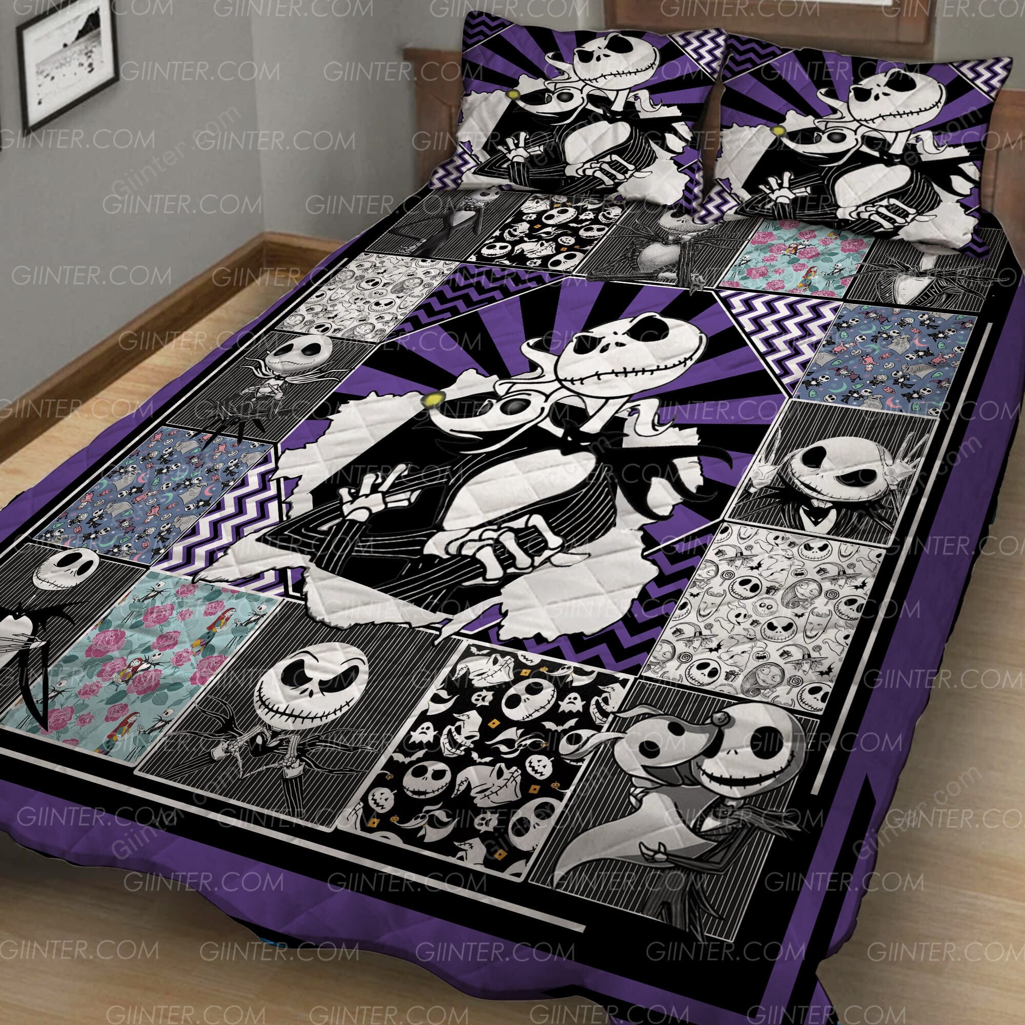 Jack Skellington Quilt Bedding Set GINNBC95506