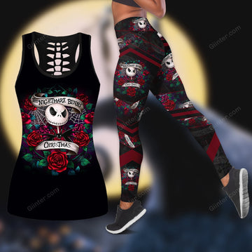 Jack Skellington Roses Women Tank Top & Legging GINNBC85546