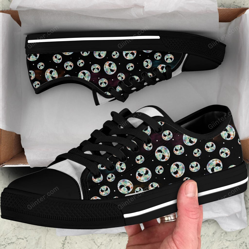 Jack Skellington Women Low Top Canvas Shoes GINNBC91709