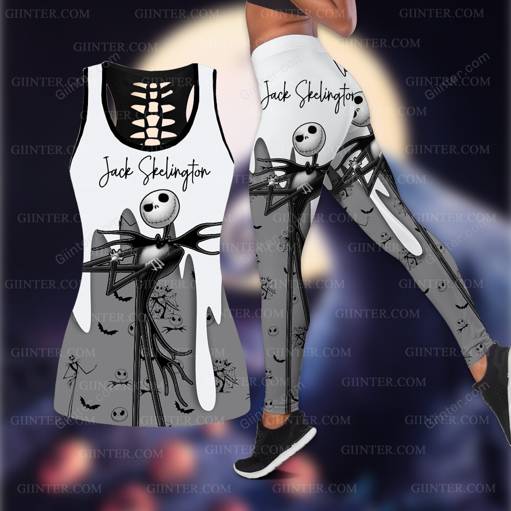 Jack Skellington Women Tank Top & Legging GINNBC94639