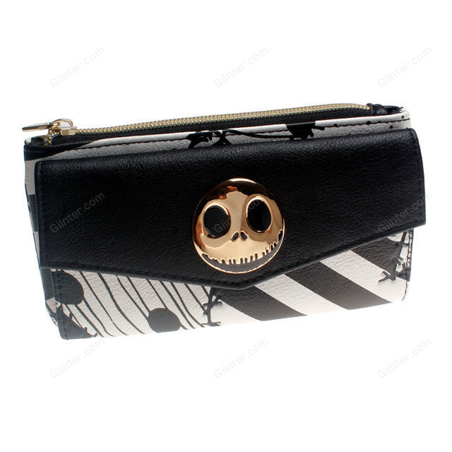 Jack Skellington Women Wallets Fashion Quality Card Holder Classic Female Purse Zipper Coin Wallet 5526