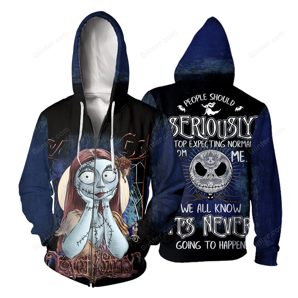 Jack&Sally hoodie 3D All Over Printed Shirts For Men And Women 472 - "People Should Seriously, Stop Expecting Normal From Me, We All Know It's Never Going To Happen!