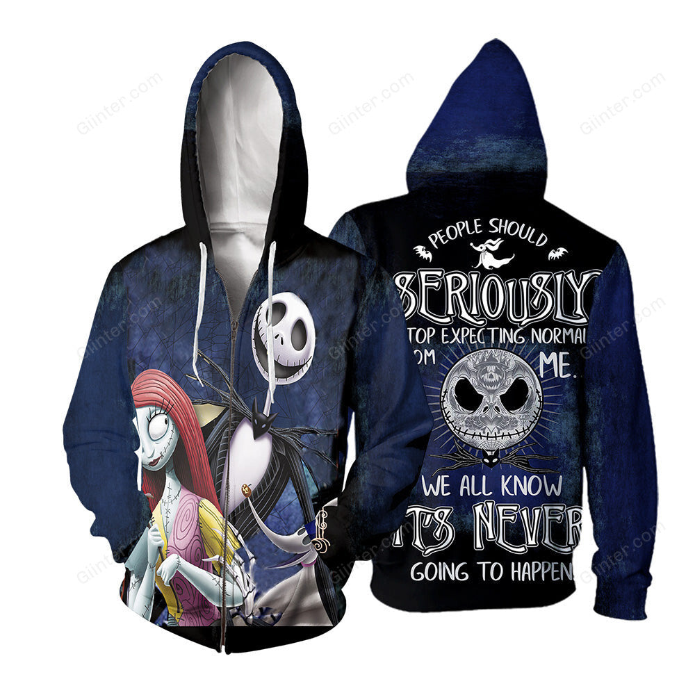 Jack, Sally & Zero Dog Hoodie 3D All Over Printed Shirts For Men And Women 471 - "People Should Seriously, Stop Expecting Normal From Me, We All Know It's Never Going To Happen!