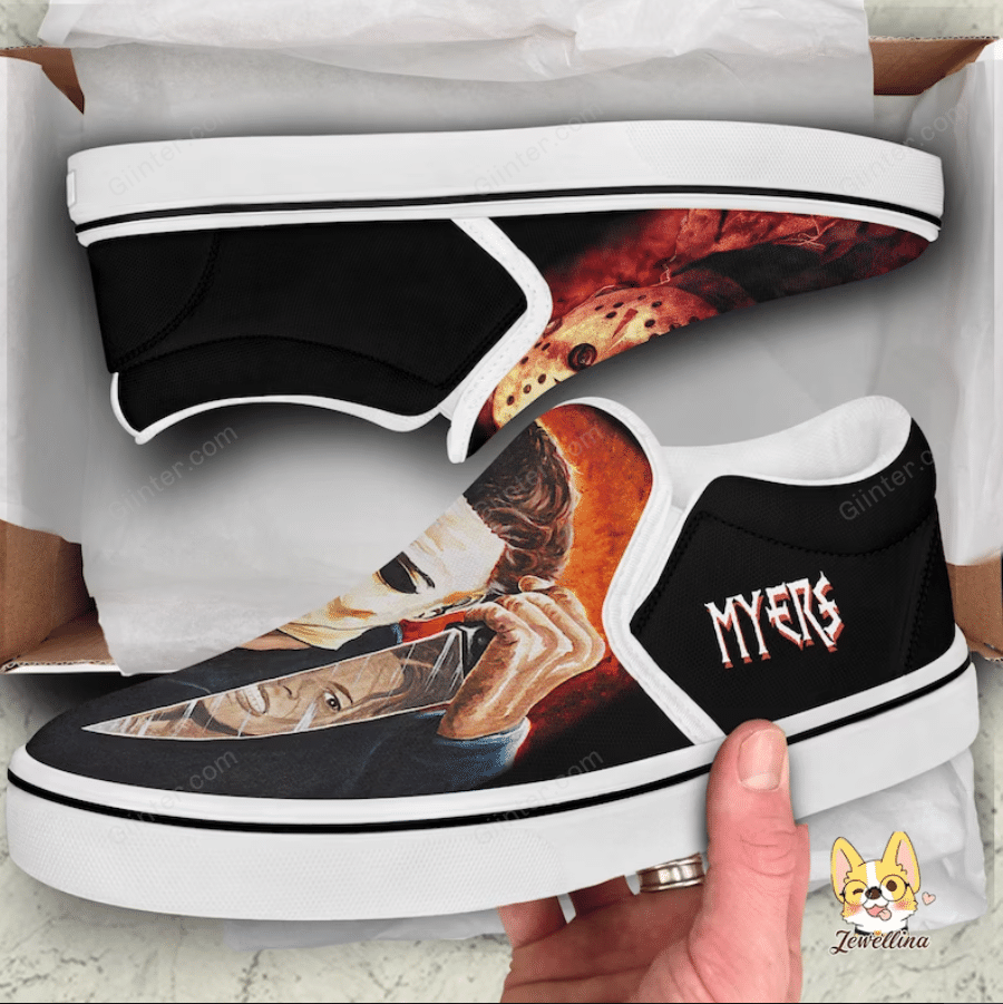 Jason Voorheers & Michael Myers Horror Slip On Shoes GINHR38742