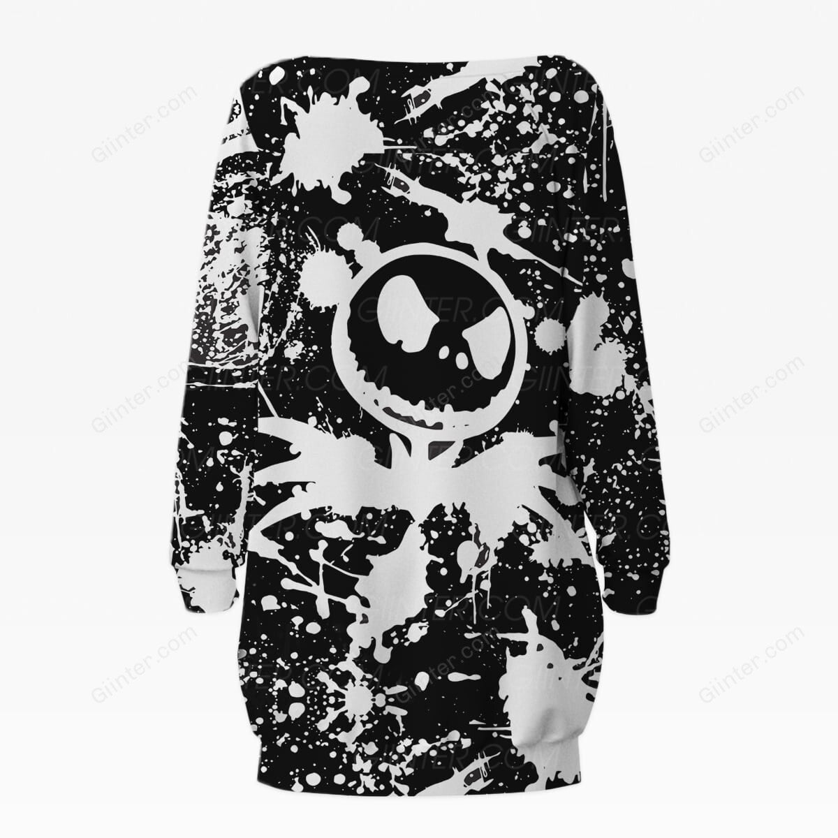 JS Paint Black Women's Lace-Up Long Sweatshirt GINNBC00004