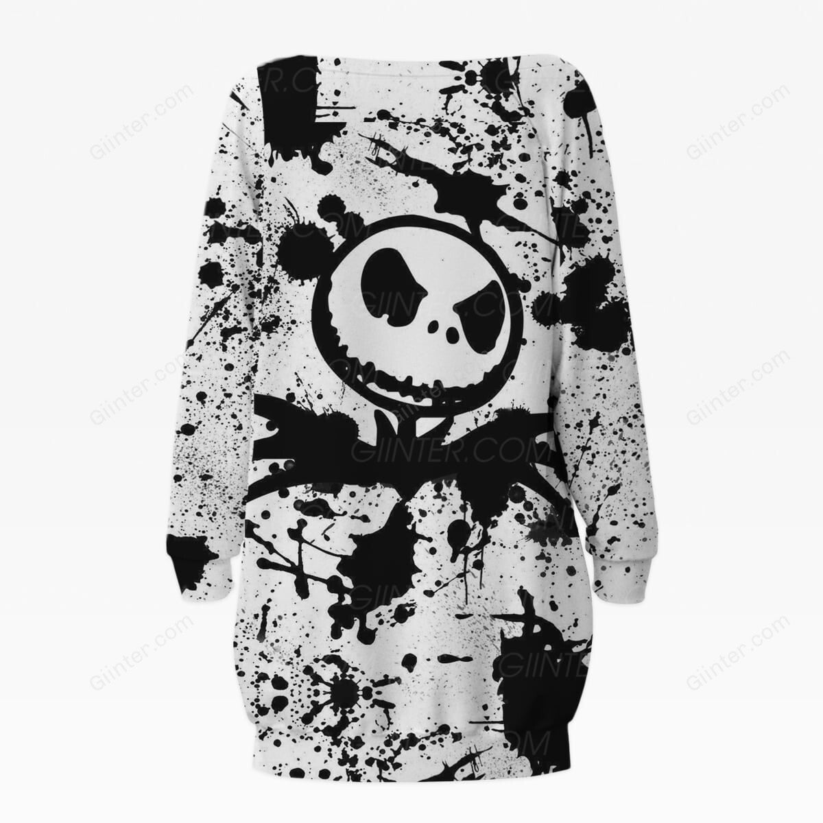 JS Paint White Women's Lace-Up Long Sweatshirt GINNBC00001