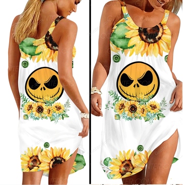 JS Sunflowers Criss-Cross Tank Top & Sleeveless Beach Dress GINNBC87720