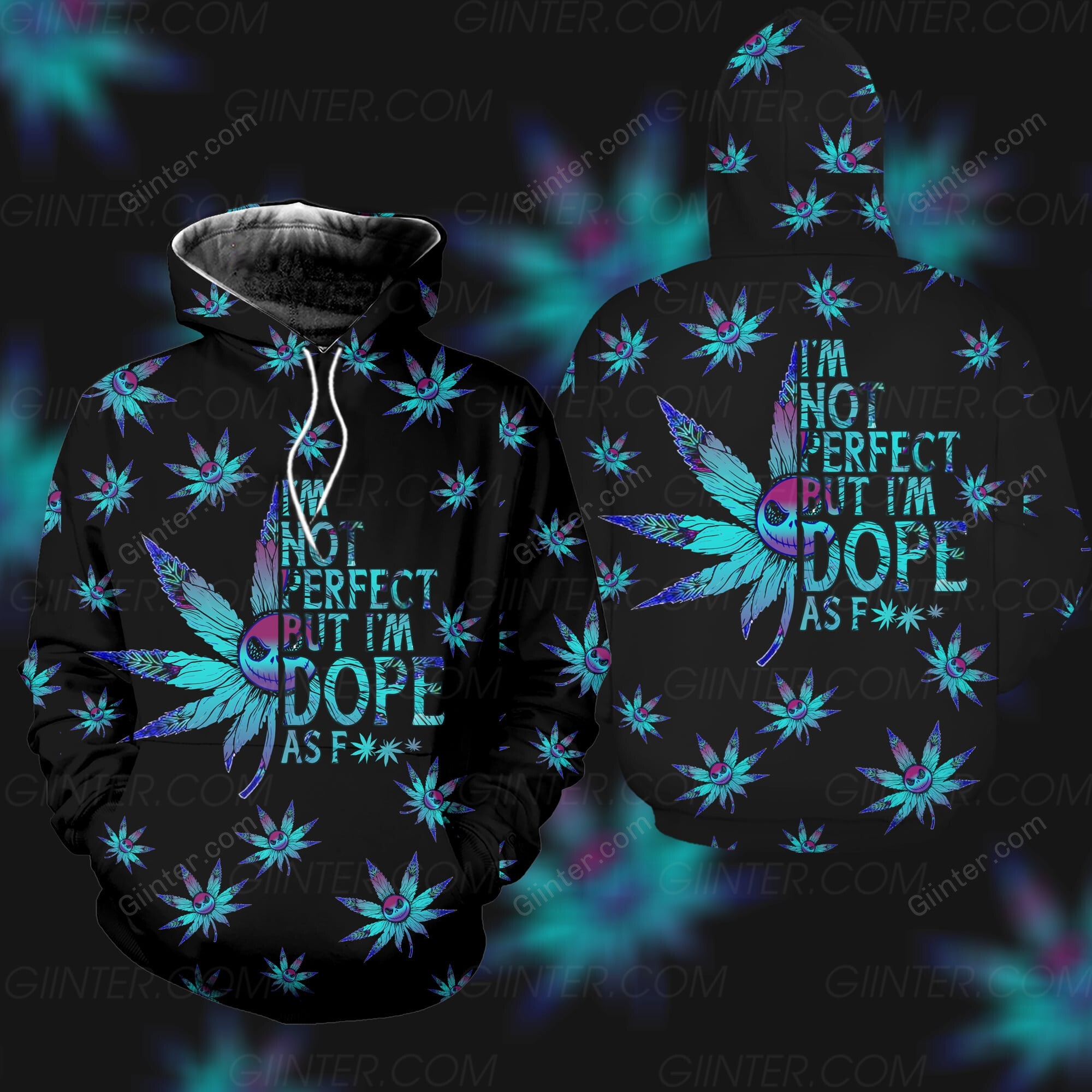 JS Weed I'm Not Perfect Combo Hoodie & Legging GINNBC98519