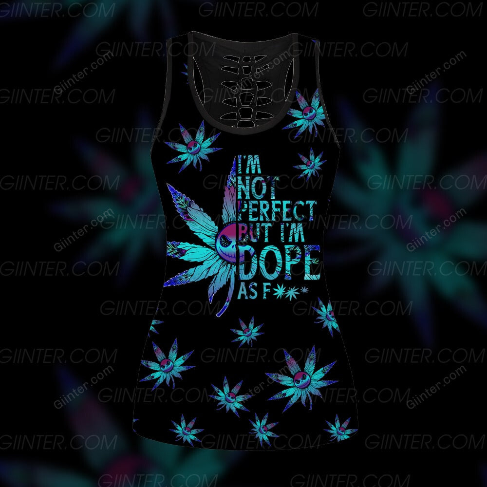 JS Weed I'm Not Perfect Women Tank Top & Legging GINNBC98519