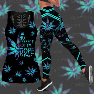 JS Weed I'm Not Perfect Women Tank Top & Legging GINNBC98519