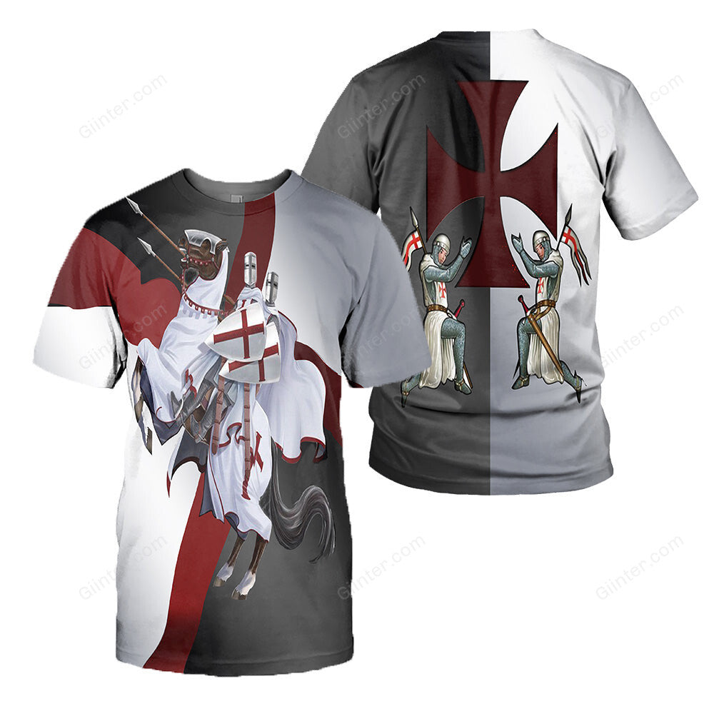 Knights Templar 3D All Over Printed Shirts For Men And Women 01