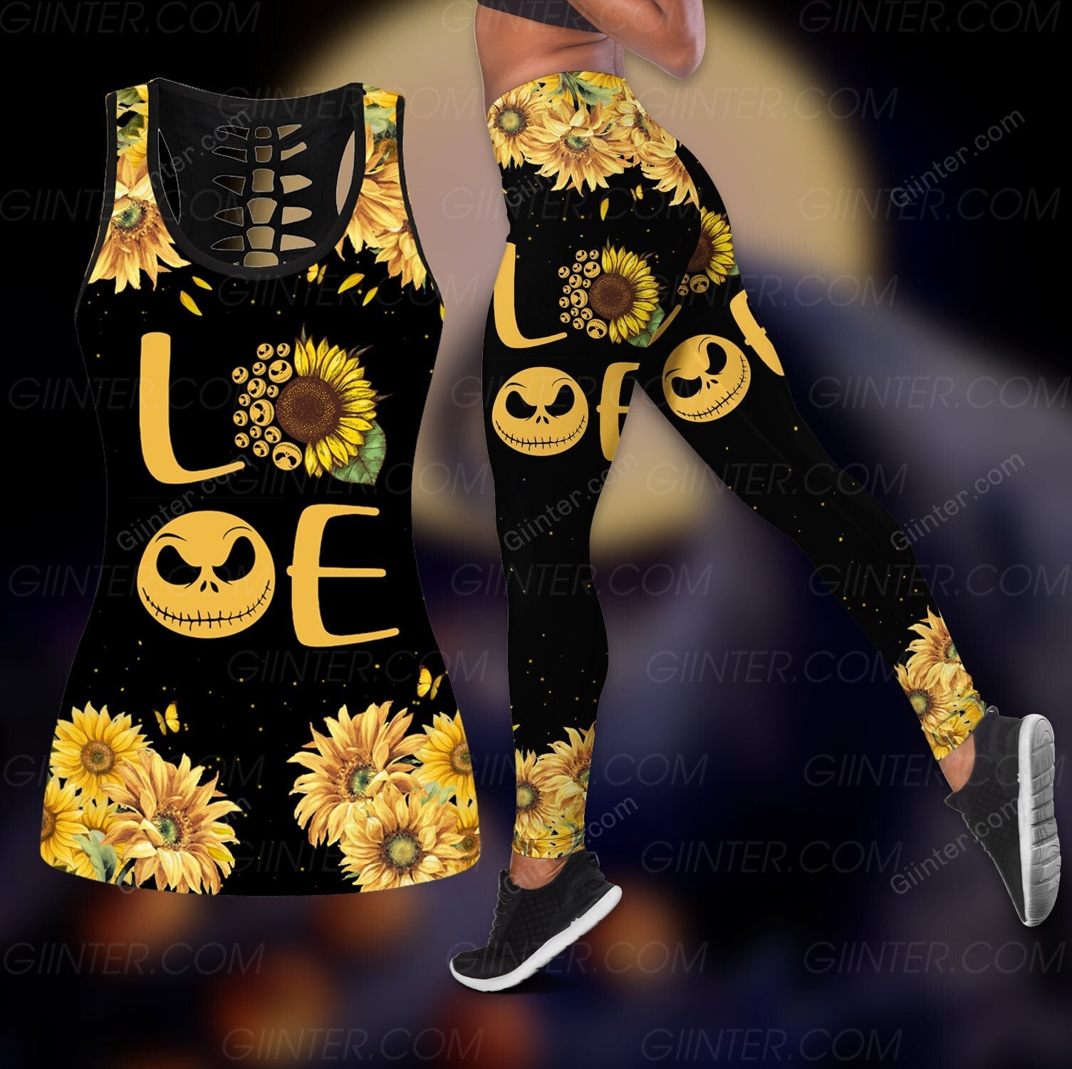 Love Jack Skellington Sunflower Women Tank Top & Legging GINNBC100762