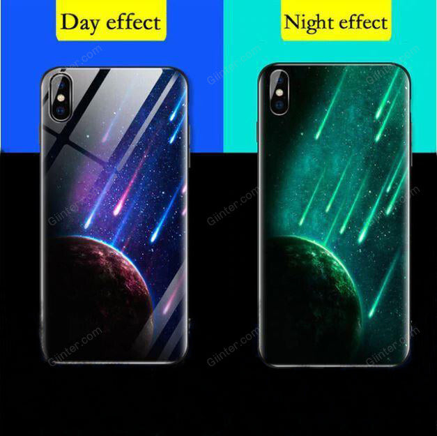 Luminous Tempered Glass Case For iPhone 5 5S SE iPhone 8 7 6 6S Plus Coque