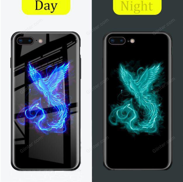 Luminous Tempered Glass Case For iPhone 5 5S SE iPhone 8 7 6 6S Plus Coque