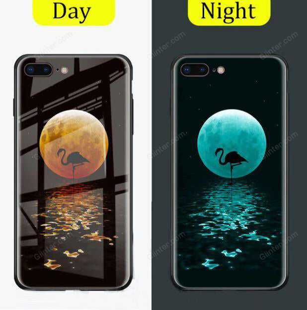 Luminous Tempered Glass Case For iPhone 5 5S SE iPhone 8 7 6 6S Plus Coque