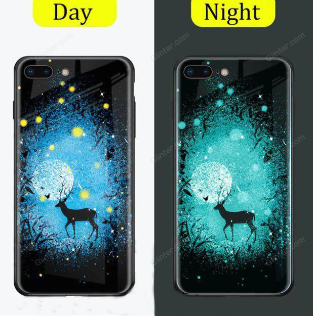 Luminous Tempered Glass Case For iPhone 5 5S SE iPhone 8 7 6 6S Plus Coque