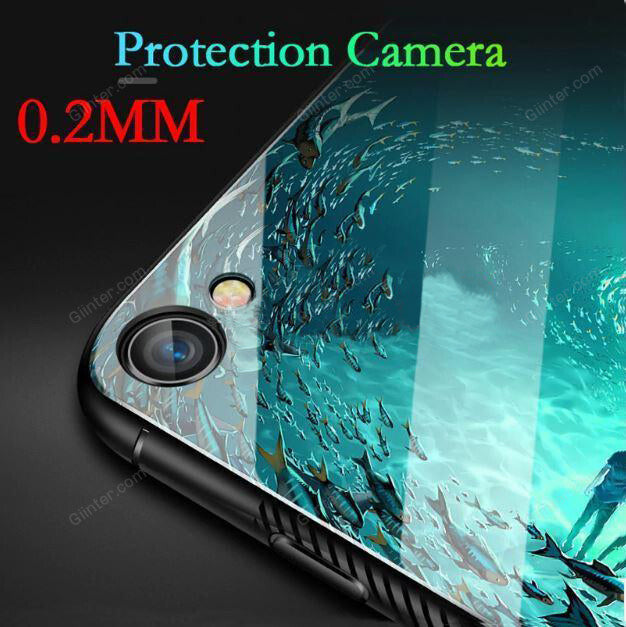 Luminous Tempered Glass Case For iPhone 5 5S SE iPhone 8 7 6 6S Plus Coque
