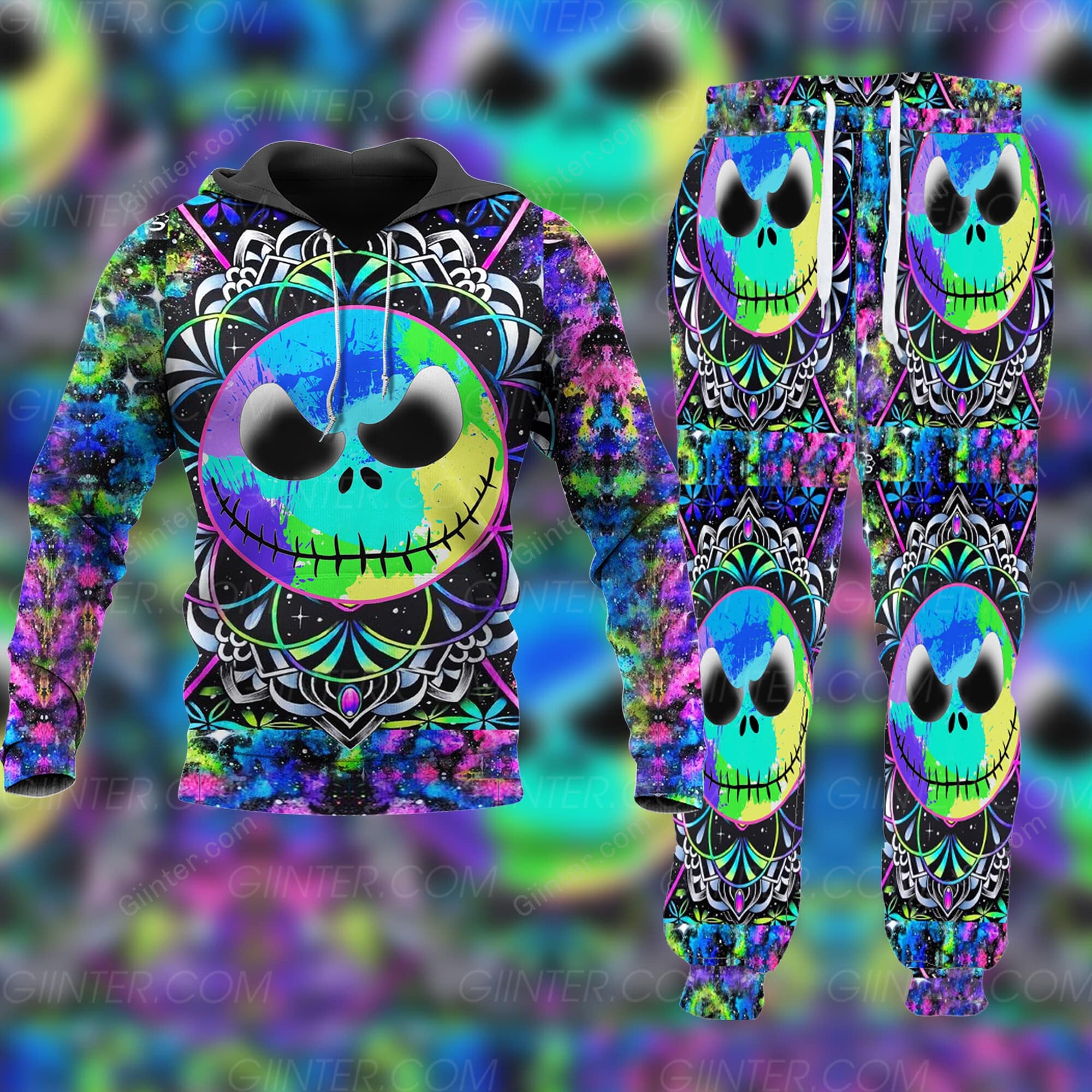Mandala Jack Skellington Combo Hoodie & Sweatpants GINNBC00075