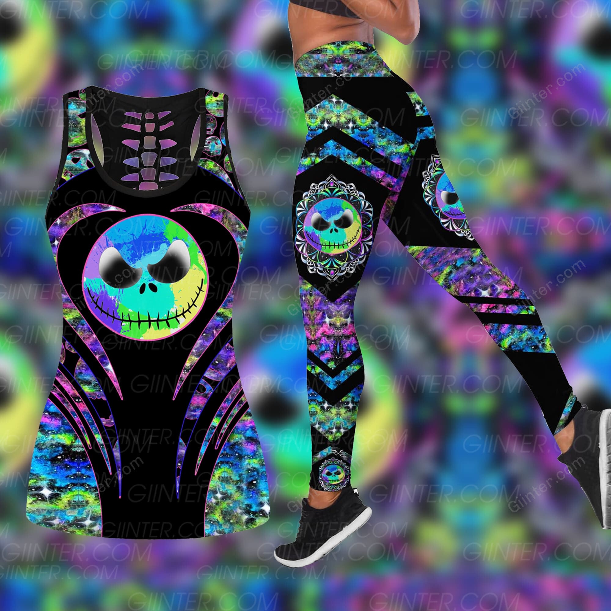 Mandala Jack Skellington Women Tank Top & Legging GINNBC90829
