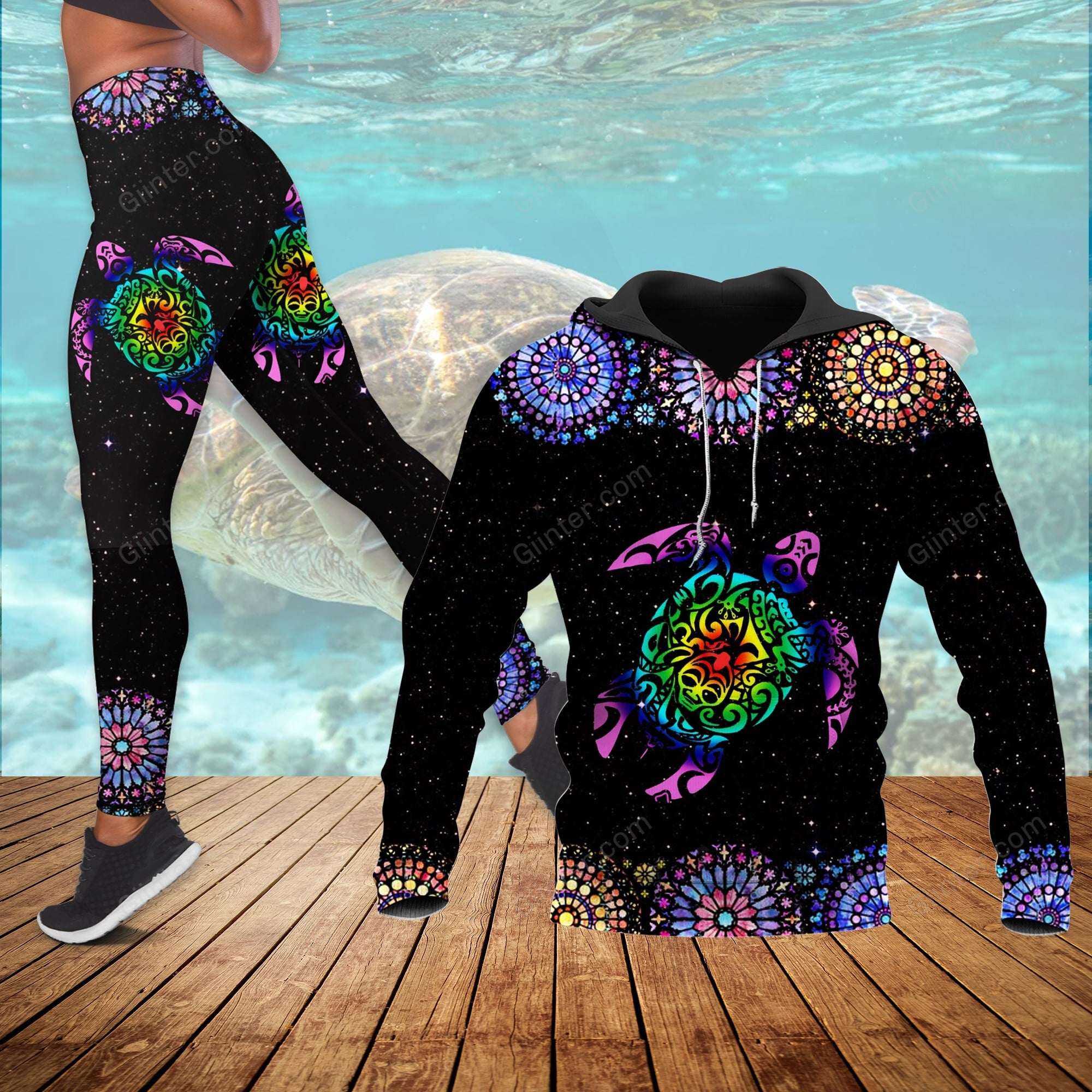 Mandala Turtle Combo Hoodie & Legging 64