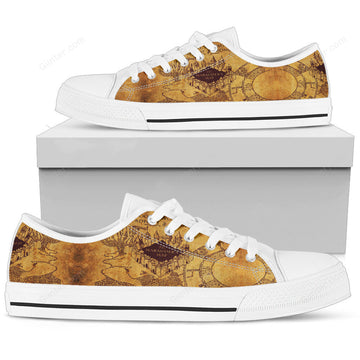 Marauder's Map Women Low Top Canvas Shoes